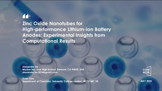 CONF-MCEE – Zinc Oxide Nanotubes for High-performance Lithium-ion Battery Anodes: Experimental ...