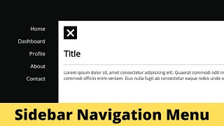 Animated Sidebar Navigation Menu using HTML, CSS & JavaScript