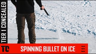 9mm vs Frozen Lake in Super Slow Motion - 2000 frames per second - DOES IT SPIN?!?