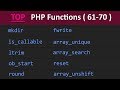 TOP 100 PHP Functions ( 61 - 70 ) | Learn PHP Programming