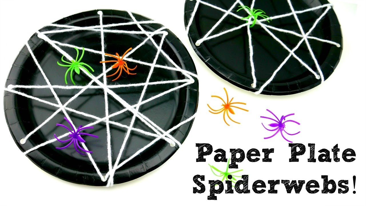 How To Make Paper Plate Spiderwebs - YouTube