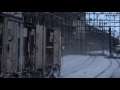 【dムービー】雪煙をあげ疾走する貨物列車 hd