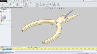 Animation by Precise Positioning Display in Nose Pliers (SolidWorks)