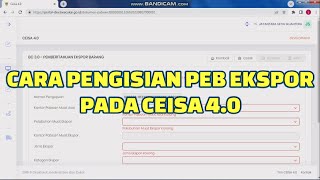 CARA PENGISIAN PEB EKSPOR PADA CEISA 4 0