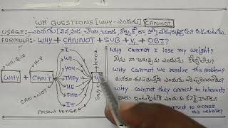 సులభంగా మరియు సరళంగా english మాట్లాడటం ఎలా? spoken english;srinumasterpeddisetty;WHY+CAN'T+SUB+V1