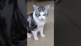 广东深圳的美国短毛猫银虎斑加白 American shorthair silver tabby and white male neutered