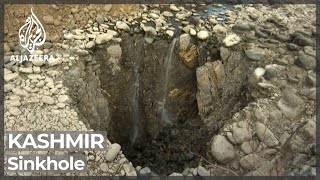 Kashmir farmers fear for crops after stream swallowed by sinkhole