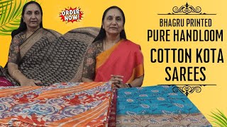 Bhagru Printed Pure Handloom Cotton Kota Sarees