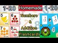 How to make Math Flashcards at home || Numbers and Addition 1-20 flashcards/Flashcards for Kids/DIY