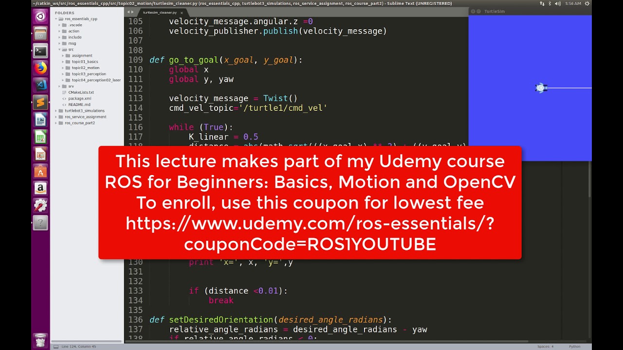 [Udemy ROS] Go To Goal In ROS (Python) - YouTube