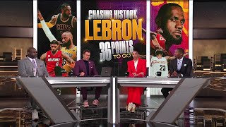 SHAQ & TNT Crew talks LeBron Passing Kareem Tonight 👀