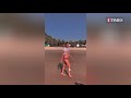 nia sharma looks breathtaking in a pink bikini as she takes a stroll on beach in goa