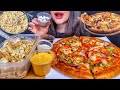 ASMR CHICKEN PIZZA + CHEESY PASTA NOODLES + CHOCOLATE DESSERT MUKBANG | EATING FOOD #shorts