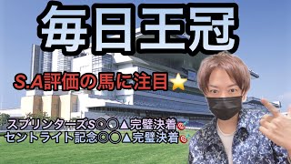 毎日王冠考察動画　S.A評価注目！先週スプリンターズS◎◯▲完璧決着！