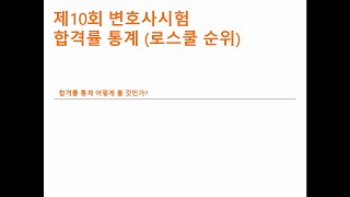 2021년 제10회 변호사시험 합격률 10기 입학생/응시자 기준 로스쿨 순위 !!