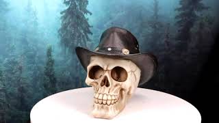 Ebros Western Cowboy Rodeo Skull Statue 6.75\