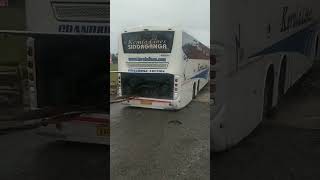 Crane rescued the scania bus stuck in a big pothole #shorts