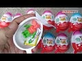 100 yummy kinder surprise egg toys opening a lot of kinder joy chocolate asmr 2