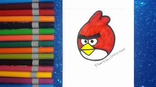 رسم سهل تعلم رسم انجري بيرد| تعليم الرسم للاطفال‬ | angry birds