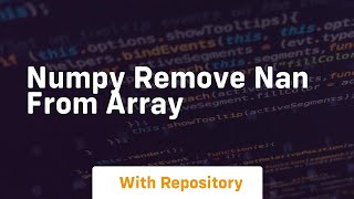 numpy remove nan from array