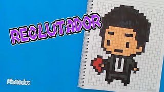 HOW TO DRAW THE RECRUITER FROM THE SQUID GAME IN PIXEL ART STEP BY STEP - PIXELADOS