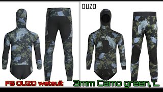 For sale 3mm Camo green, L OUZO WETSUIT #trending