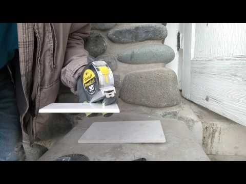 Cutting a hole in tile with a grinder Cutting a hole in tile with a grinder
