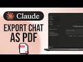 How to Save Claude AI Chat as a PDF (Quick & Easy Guide) 2026