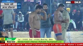 Open Final - Dirba (PB) Vs Chattar(HR) Biroke Kalan ( Mansa )