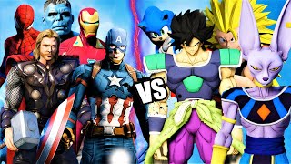The AVENGERS vs GOKU, BROLY SONIC, T-REX and THANOS