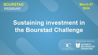 Bourstad webinar : Sustaining investment in the Bourstad Challenge