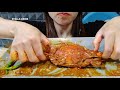 asmr eating crab curry rice hot chilli raw onion 먹방 real sounds