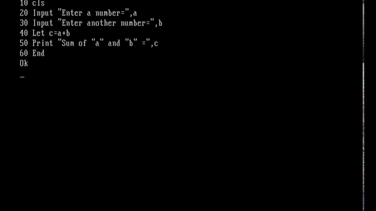 Simple Gw Basic Program For Beginners Youtube