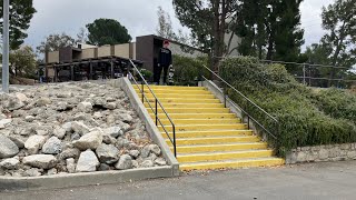 SKATING A 14 STAIR IN THE WIND!