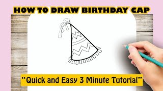 How to draw BIRTHDAY CAP