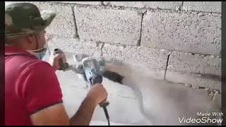 طريقة قص الجدار بستخدام الكوسرة   The method of cutting the wall using   Cutting machine a