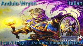 Anduin Wrynn (Priest) sounds in 12 languages -Hearthstone✔