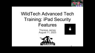 Advanced Tech Training: Security Features on Your iPad Part 1- (8/11/23)
