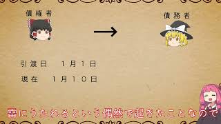 民法を１条から順に解説するよ！　第４１３条の２　履行遅滞中又は受領遅滞中の履行不能と帰責事由　【民法改正対応】【ゆっくり・VOICEROID解説】