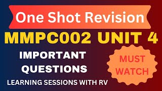 MMPC002 Unit 4 Important Questions | IGNOU MBA | Learning Session with RV | IGNOU MBA TEE Exams