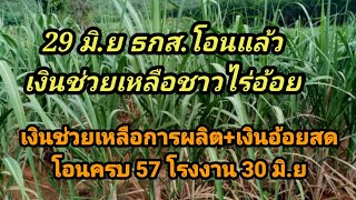 29​ มิ.ย​ ธกส.โอนแล้วเงินช่วยเหลือชาวไร่อ้อย​ เงินช่วยเหลือการผลิต+เงินช่วยอ้อยสด​