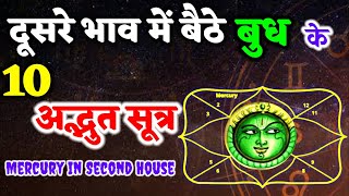 दूसरे भाव में बैठे बुध के 10अद्भुत सूत्र । द्वितीय भाव में बुध का फल। Mercury In Second House।