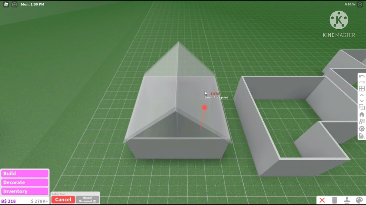 Bloxburg Build Tutorial ; The Gable Roof. - YouTube