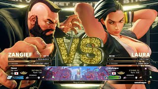 SFV Champion Edition 🔥 itazan (ZANGIEF) Vs appleague (LAURA) 🔥 Online Match's 03-25-2023