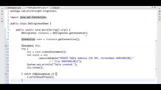 Example connect database using Singleton Design Pattern