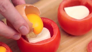 Just put an egg in a tomato! You will be amazed! Easy breakfast recipe