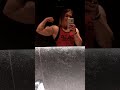 girl flex her big biceps