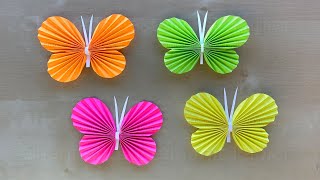 Basteln: Schmetterling falten mit Papier. Deko selber machen. Wanddeko oder Geschenk basteln.