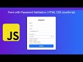 How to Create a Responsive Registration Form with Password Validation | HTML CSS JavaScript
