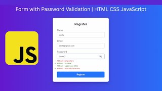 How to Create a Responsive Registration Form with Password Validation | HTML CSS JavaScript